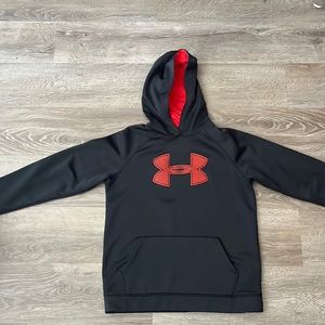 Red and black under armor hoodie